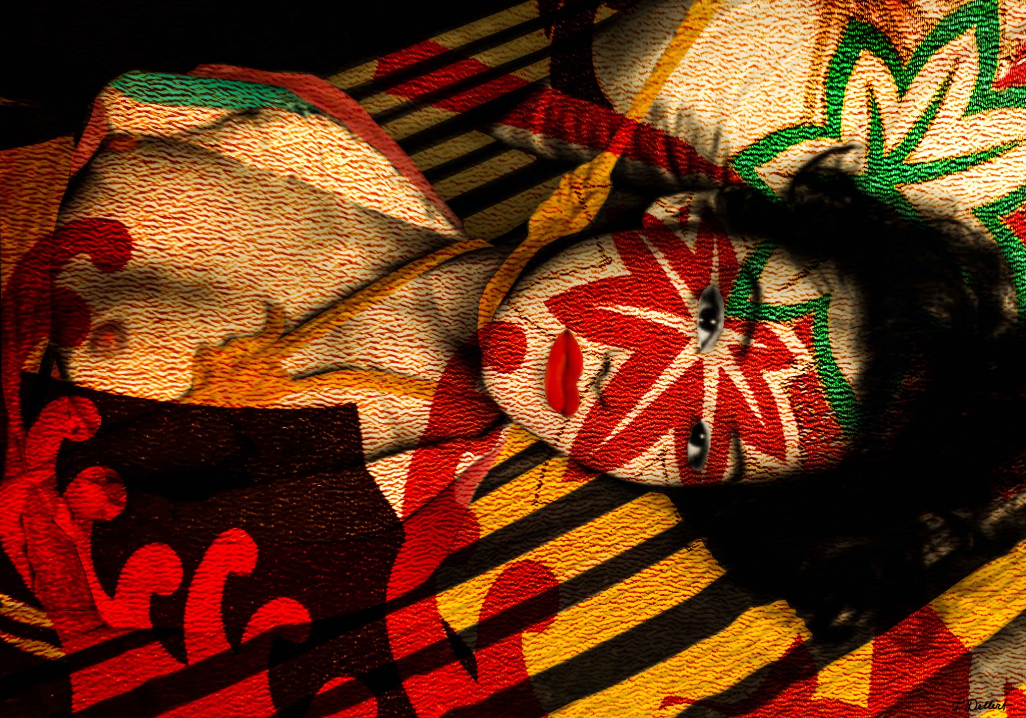 Small. Geisha in Bondage on bed with flower